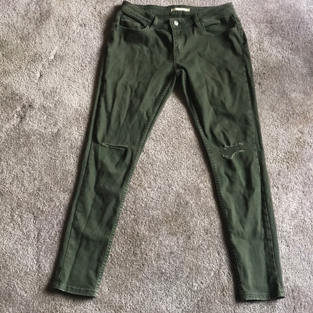 Levy Strauss Super Skinny Pants (Olive Green)
